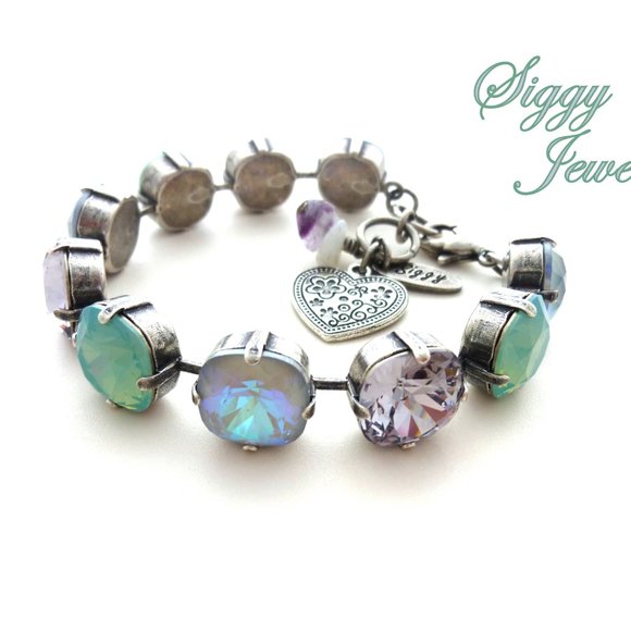 MISTY BAY 12mm Austrian Crystal Cushion Cut Bracelet, Assorted Finishes - Picture 3 of 8